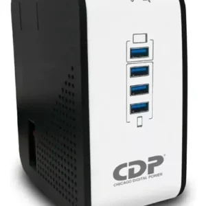 REGULADOR DE VOLTAJE DE ESCRITORIO CDP - 1000VA-400W - 8 TOMAS DE SALIDA (4 CON AVR Y SUPRESION DE PICOS + 4 SOLO SUPRESION) + 4 PUERTOS USB