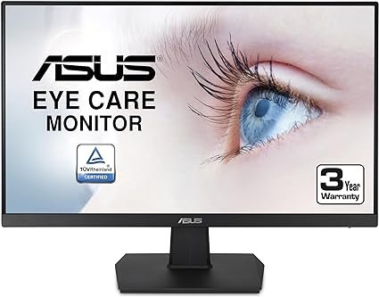 MONITOR ASUS 24" VA24EQSB - FHD - IPS HDMI - VGA - DISPLAY PORT - HUB USB - PIVOTEABLE - ALTURA AJUSTABLE - 75HZ - 5MS - EYE CARE