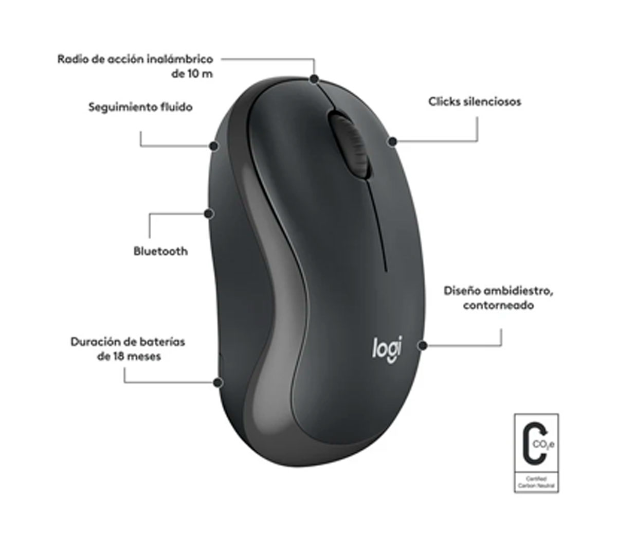 MOUSE LOGITECH M240 - GRAFITO