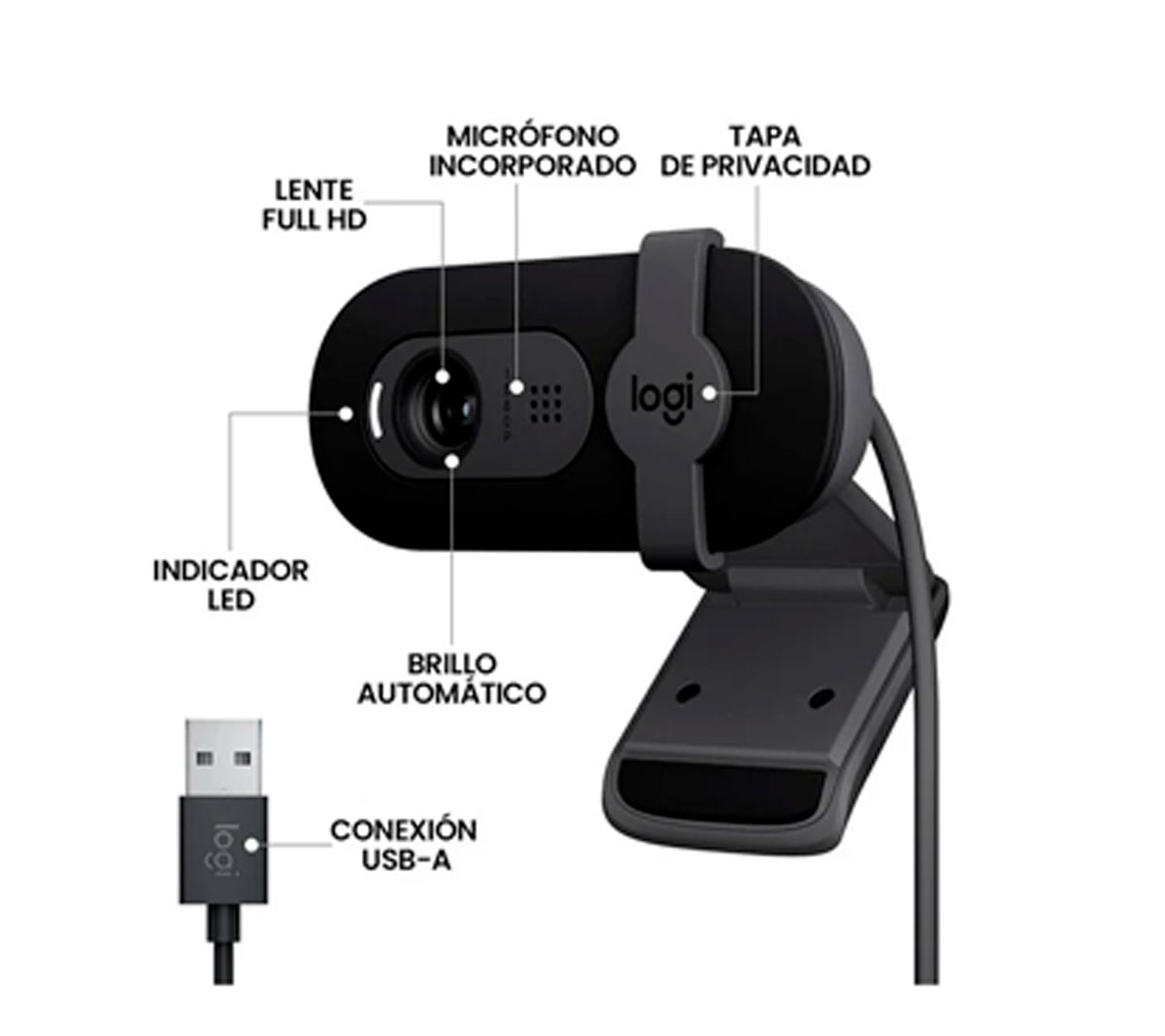 CAMARA WEB LOGITECH BRIO 100