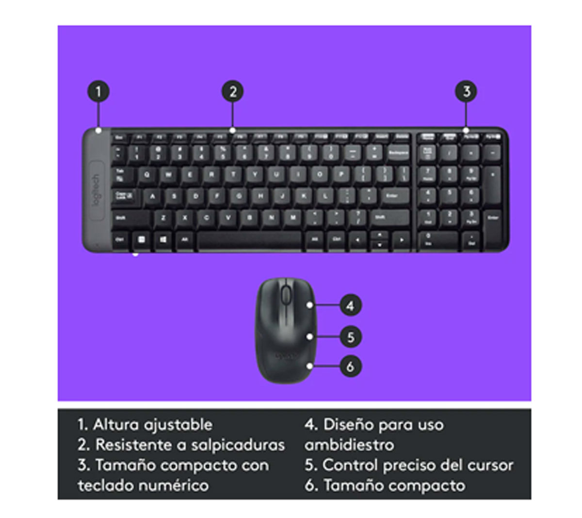 COMBO TECLADO Y MOUSE LOGITECH MK220