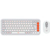 COMBO TECLADO Y MOUSE LOGITECH POP ICON - BLANCO Y NARANJA