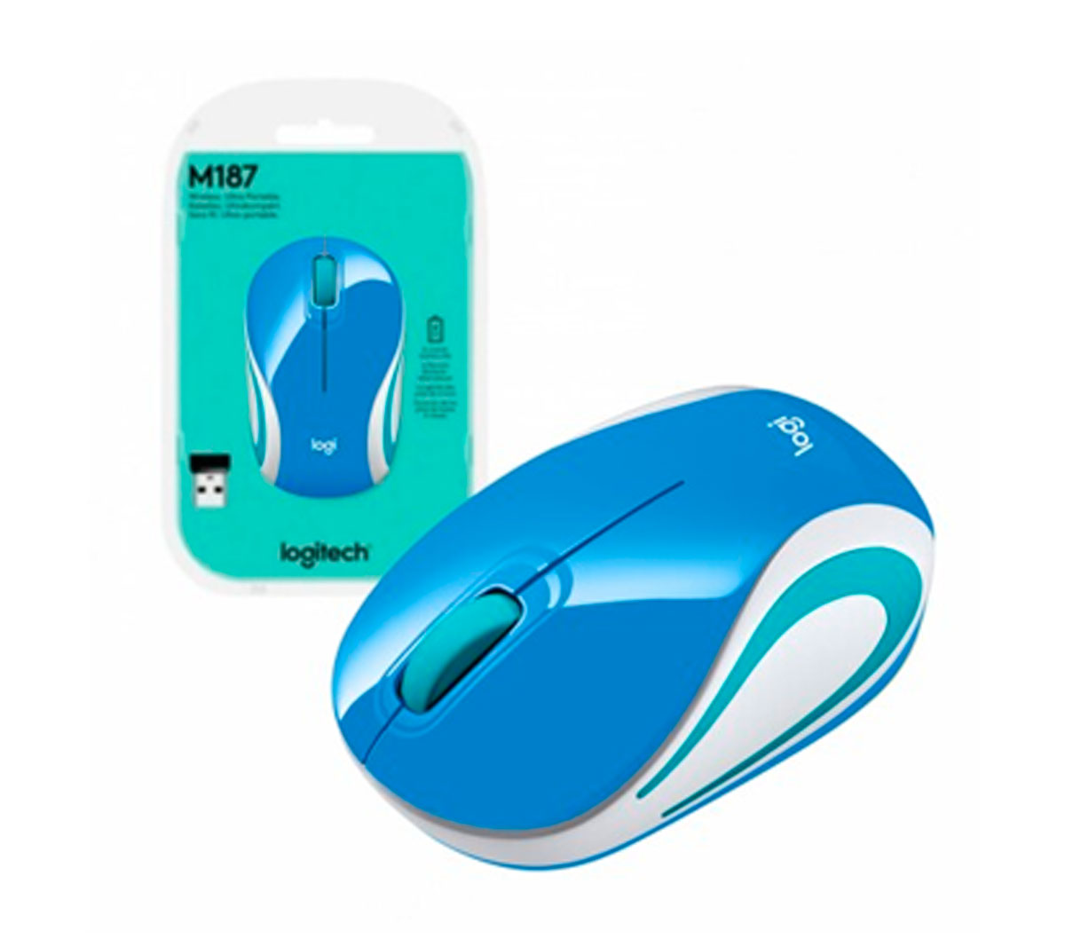 MOUSE MINI LOGITECH M187 - AZUL PALACE