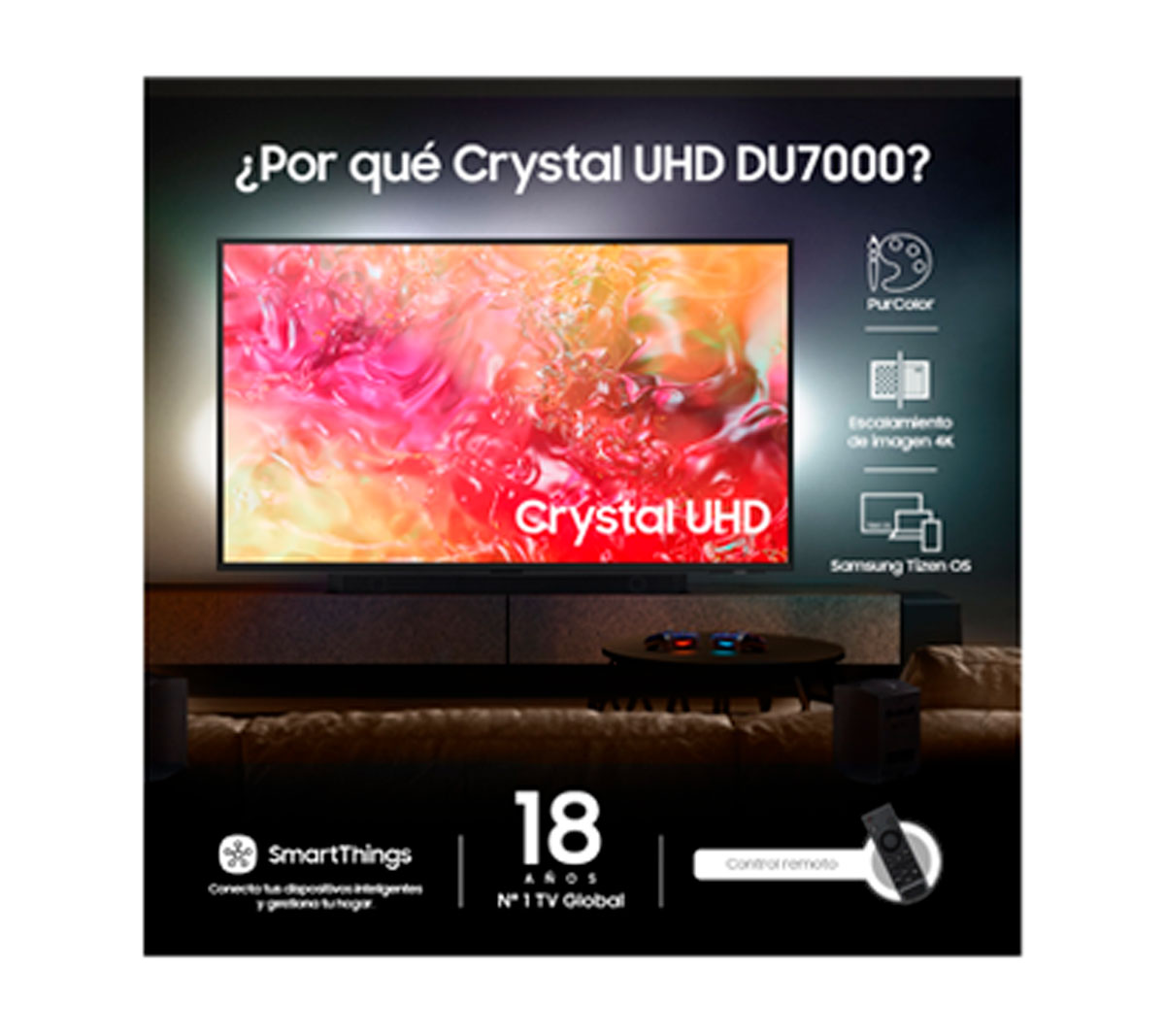TELEVISOR SAMSUNG LED SMART TV 55" CRYSTAL DU7000