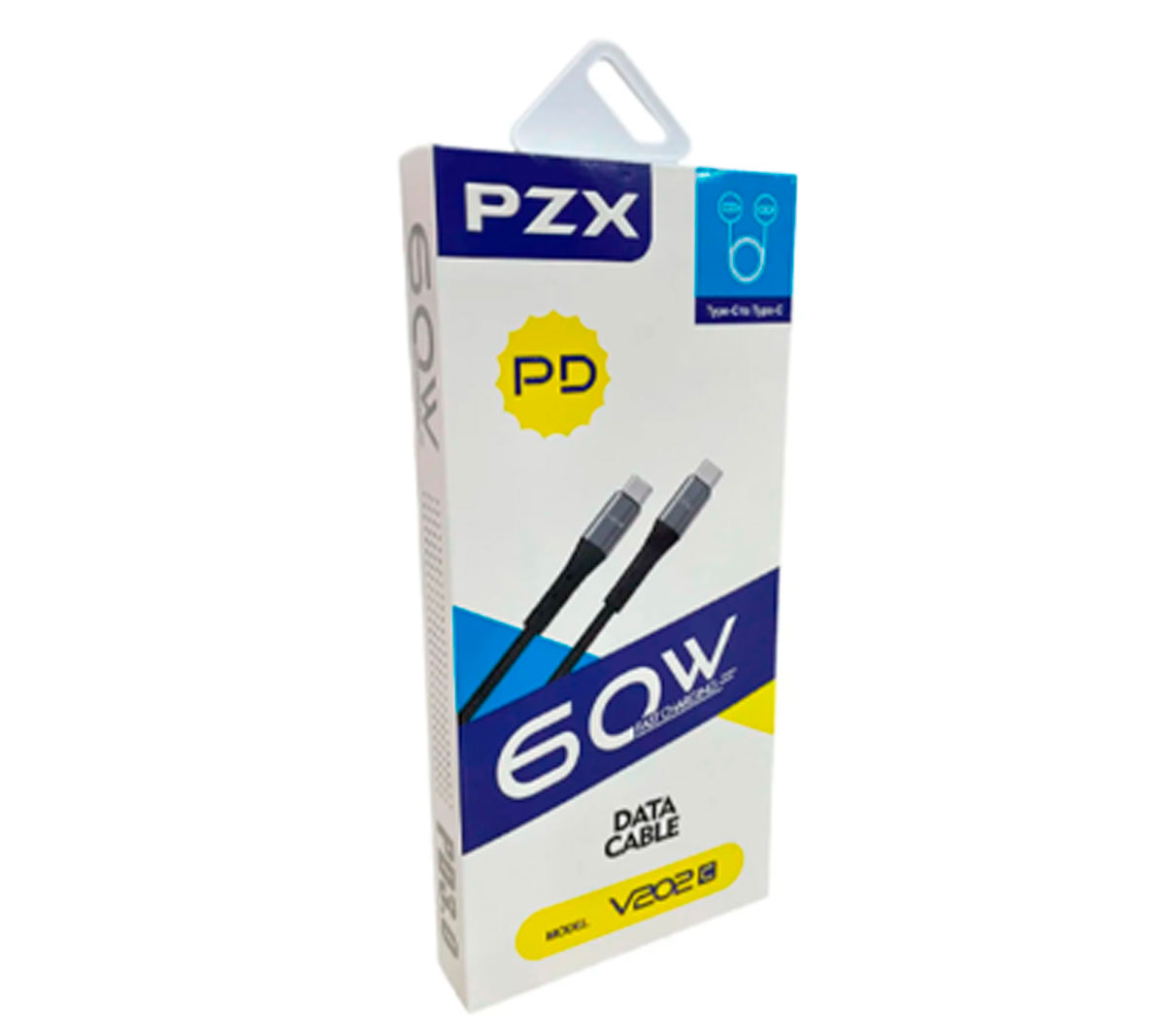 V202C CABLE PZX TYPEC/TYPEC (PD) POTENCIA 60W MEDIDA 2MT CABLE ACORDONADO