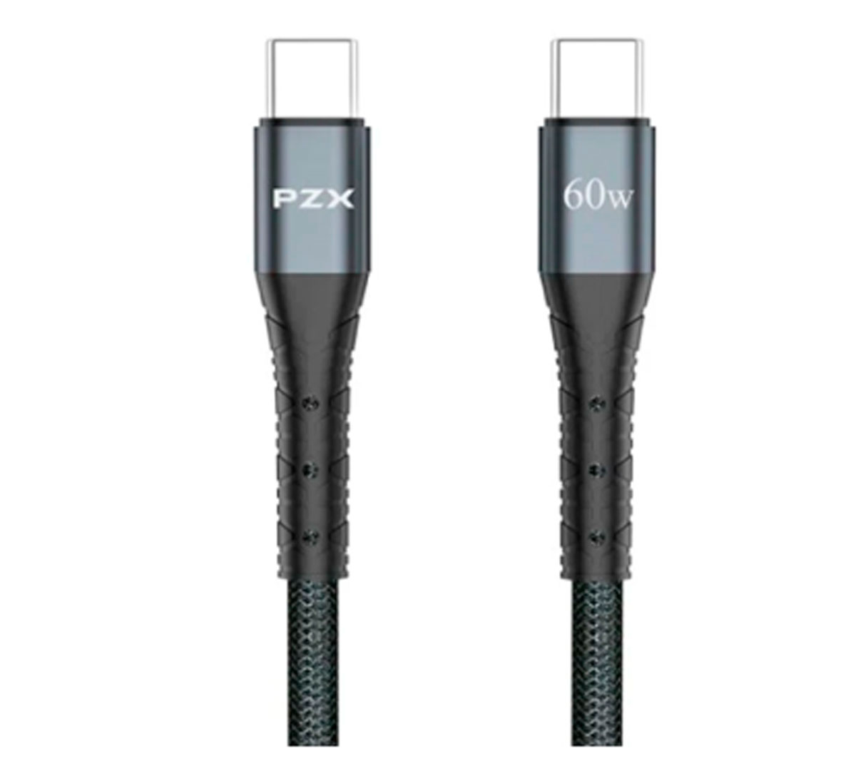 V202C CABLE PZX TYPEC/TYPEC (PD) POTENCIA 60W MEDIDA 2MT CABLE ACORDONADO