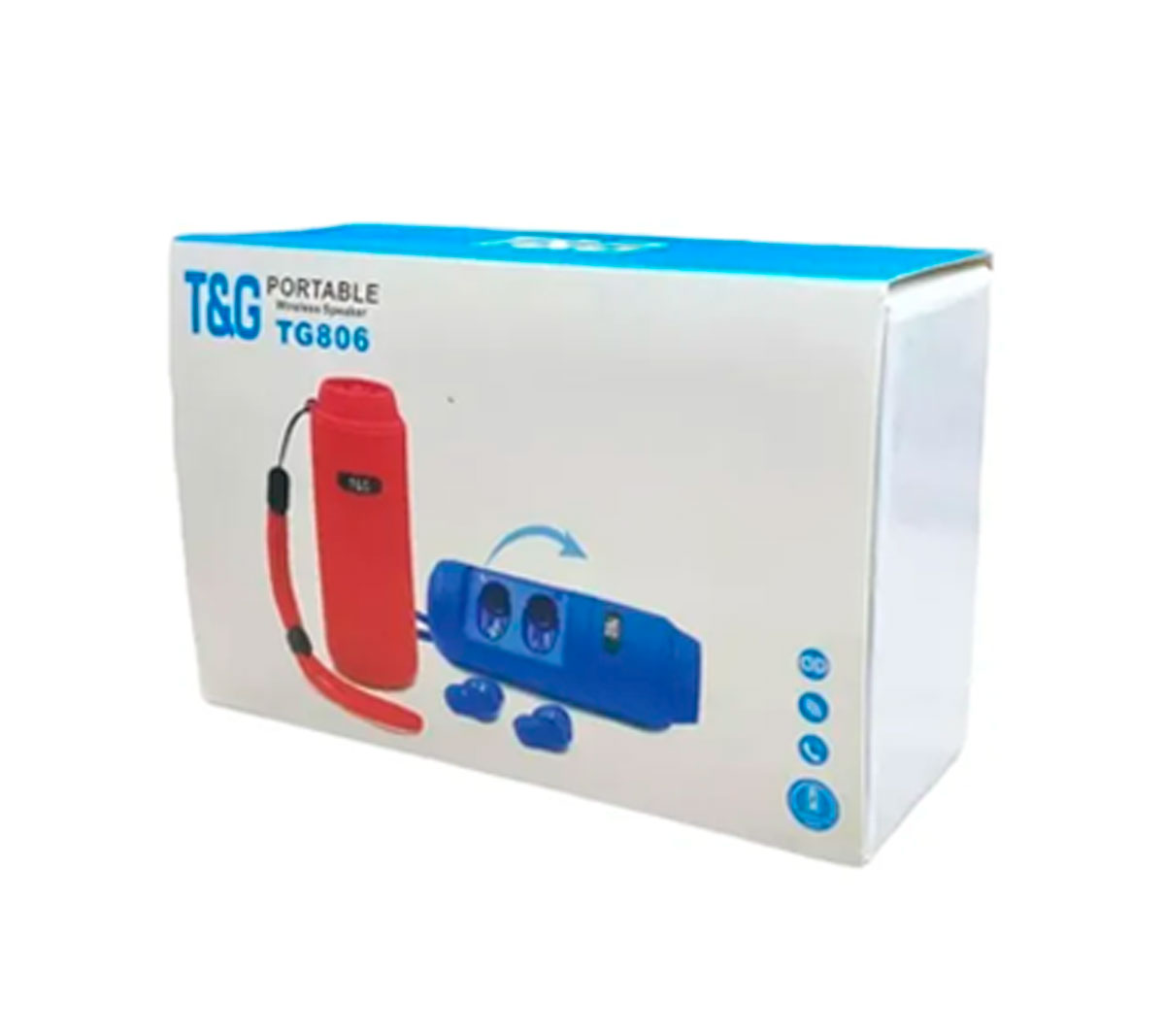 AUDÍFONOS + PARLANTE BLUETOOTH TWS T&G TG806 AZUL