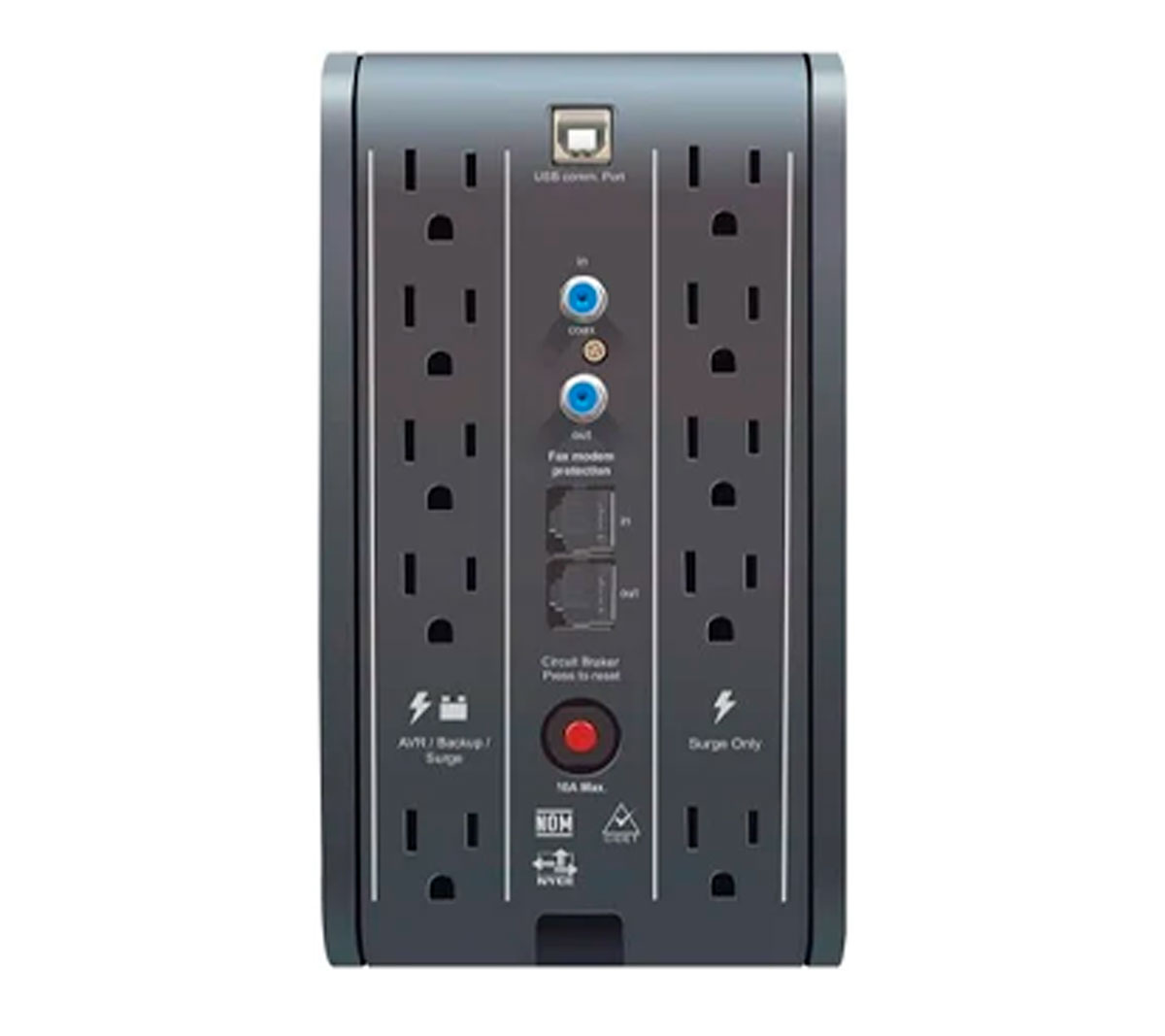 UPS CDP R-SMART1210- 1200VA - 720W - 10 SALIDAS (5 RESPALDO DE BATERIA + 5 CON SUPRESION DE PICOS)