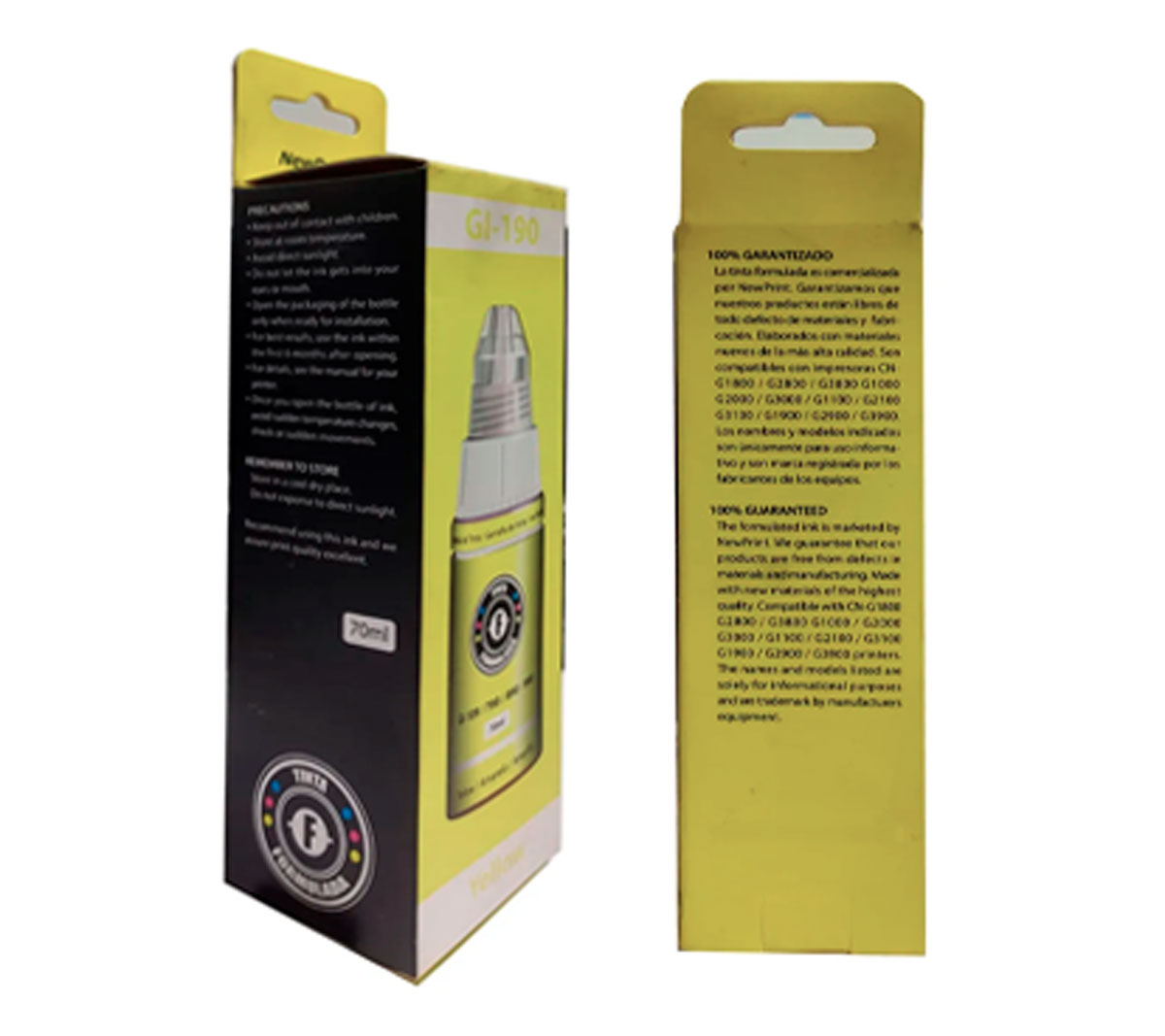TINTA FORMULADA GI190 NEWPRINT CANON YELLOW TINTA FORMULADA GI190 NEWPRINT CANON YELLOW