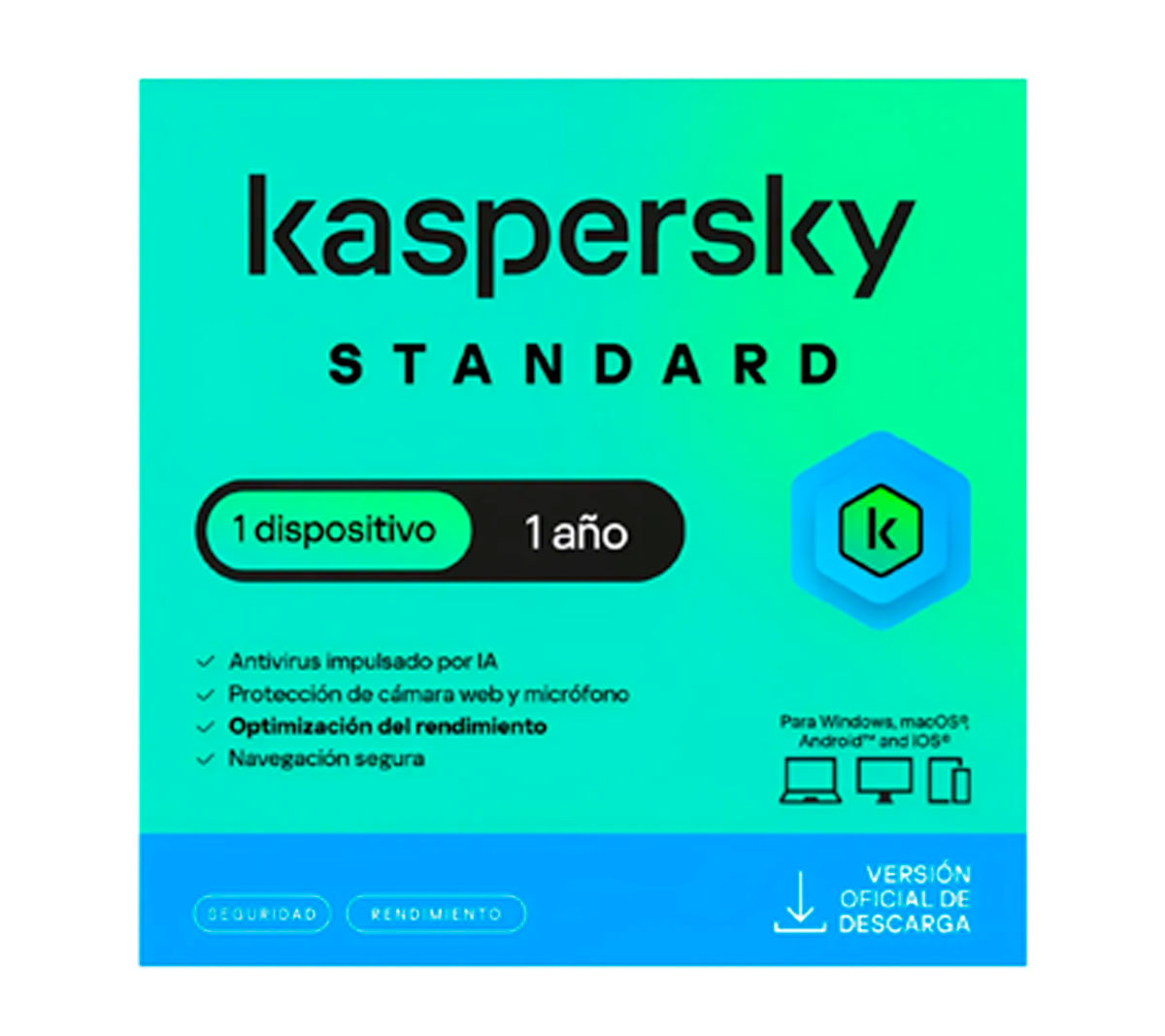 MICROSOFT OFFICE 365 PERSONAL 1 USUARIO 5 DISPOSITIVOS ESD + KASPERSKY 1 USUARIO .STANDARD