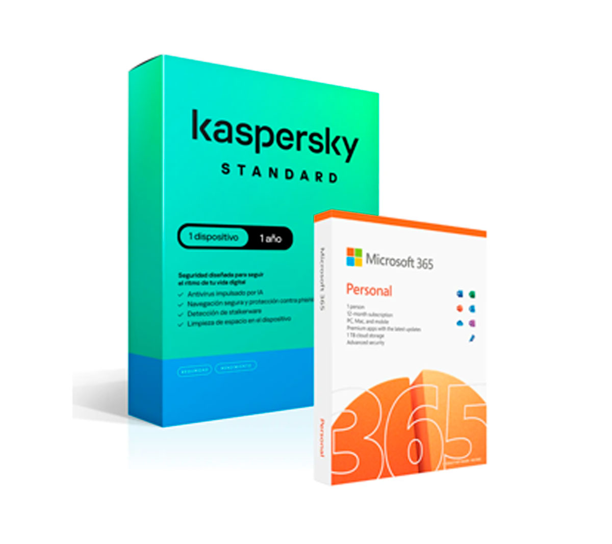 MICROSOFT OFFICE 365 PERSONAL 1 USUARIO 5 DISPOSITIVOS ESD + KASPERSKY 1 USUARIO .STANDARD