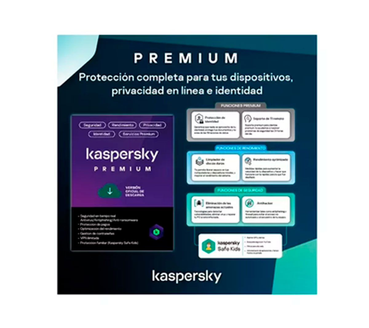 KASPERSKY PREMIUM MOBILE ANDROID - IOS - 1 DISPOSITIVO - 12 MESES