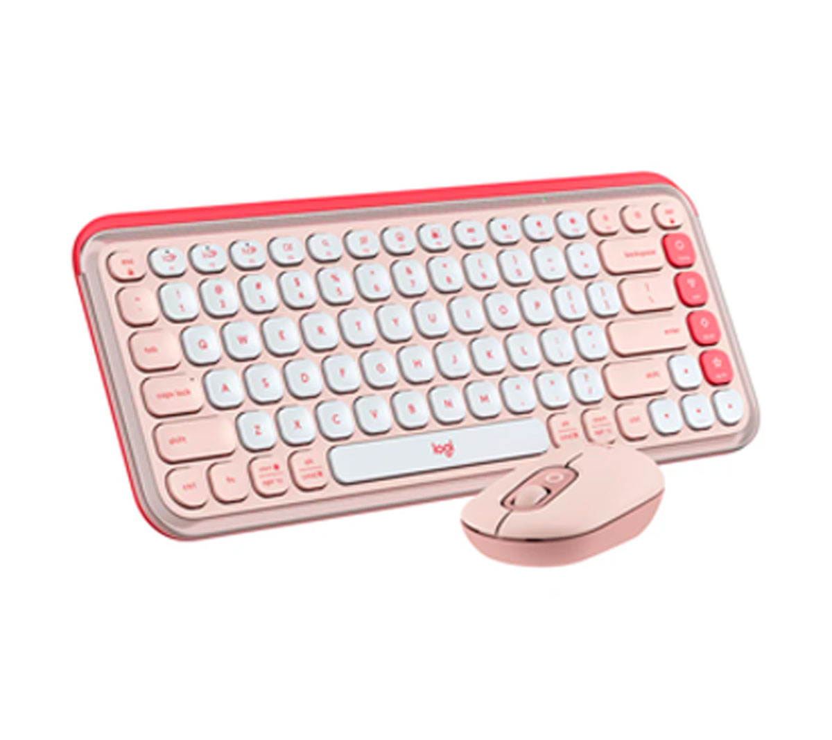 COMBO TECLADO Y MOUSE LOGITECH POP ICON - INALAMBRICO - ROSA Y BLANCO