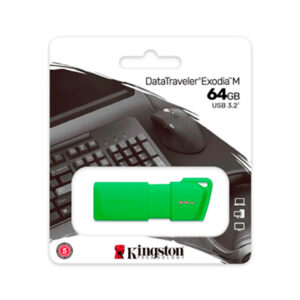 MEMORIA USB KINGSTON DATATRAVELER 3.2 DTX EXODIA- 64GB - VERDE NEON