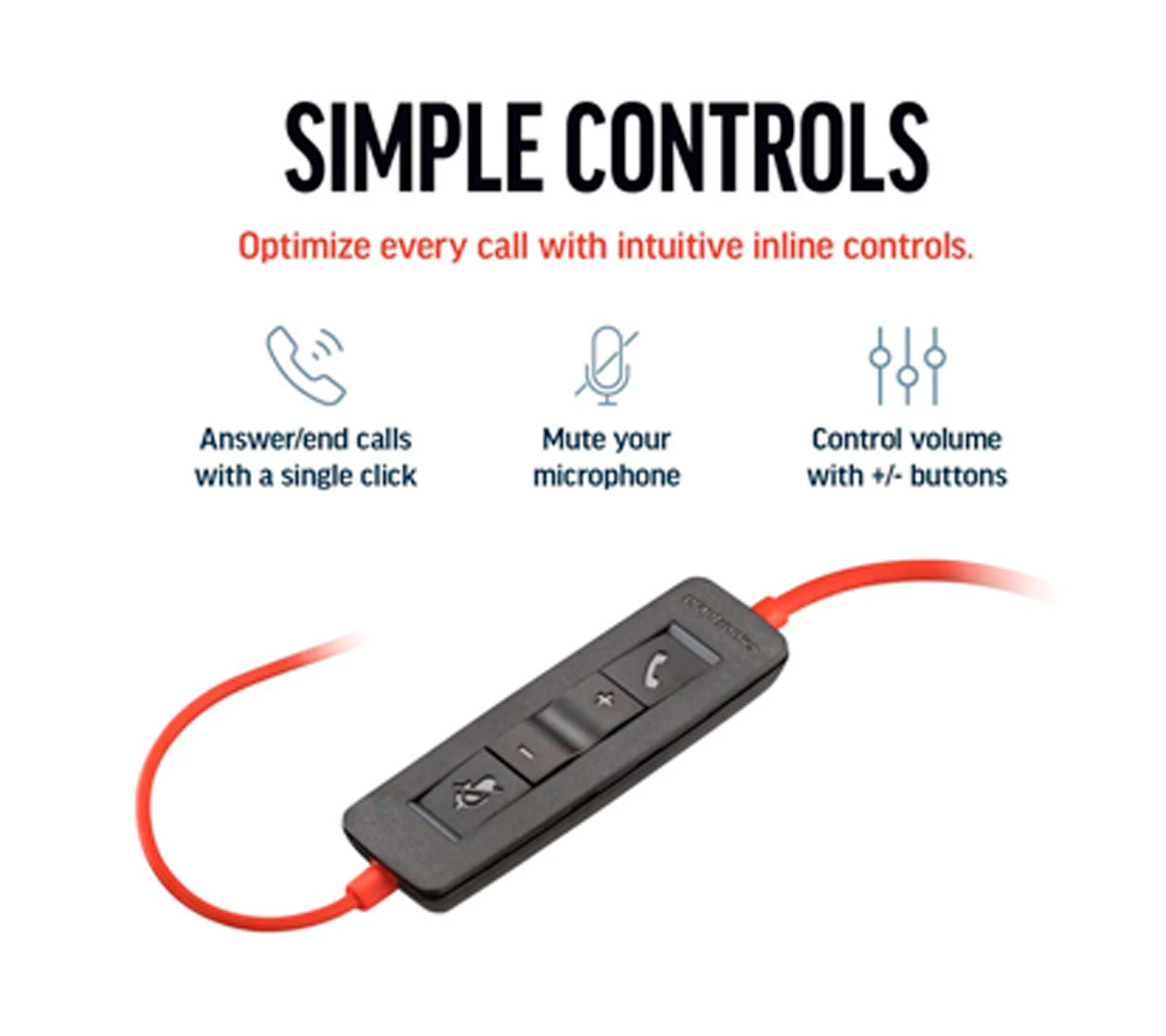 DIADEMA POLY BLACKWIRE 3220 - USB C - CON MICROFONO - 8X228A6