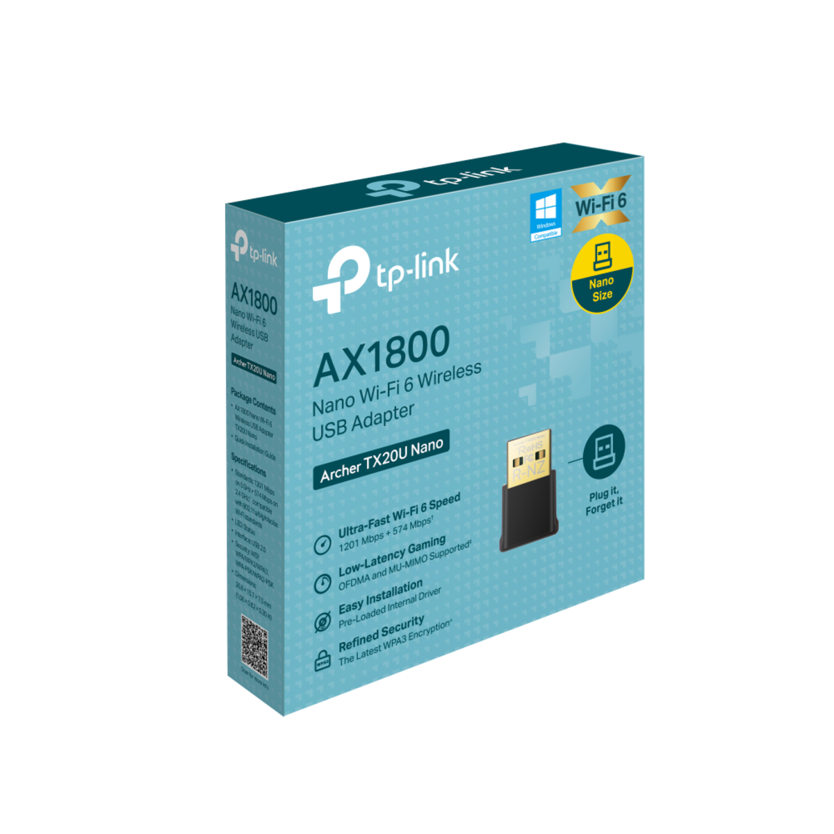 ADAPTADOR INALAMBRICO NANO USB TP-LINK ARCHER TX20U NANO - AX1800