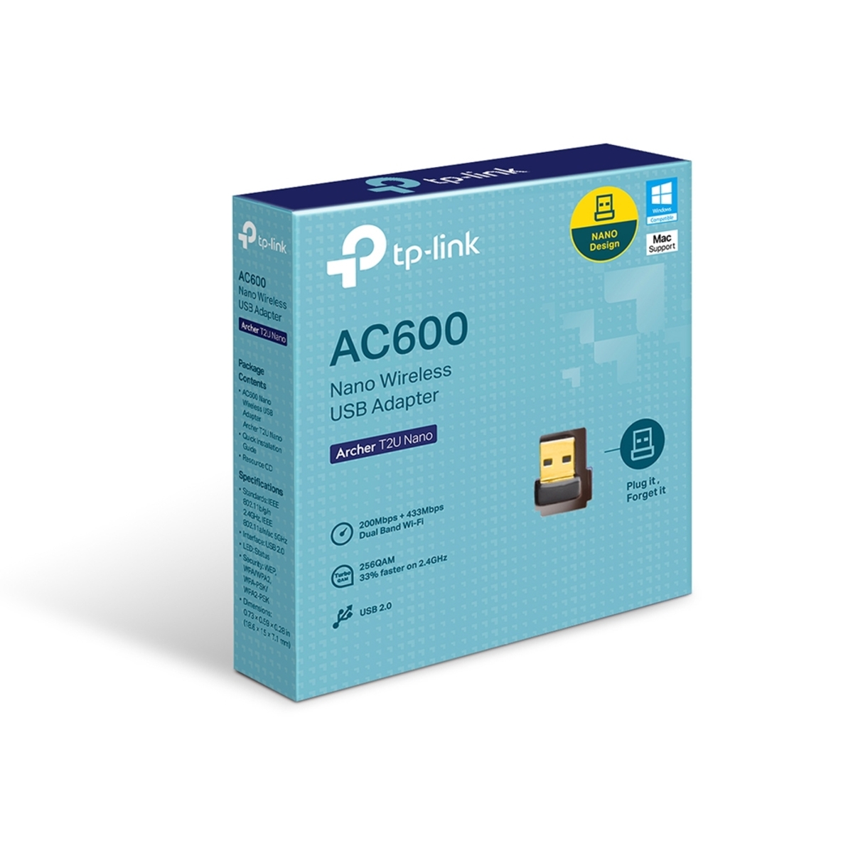 ADAPTADOR INALAMBRICO NANO USB TP-LINK ARCHER T2U NANO - AC600